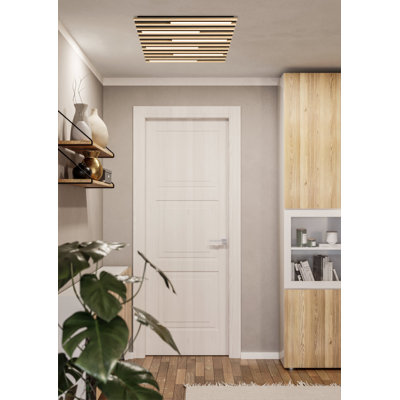 Plafonnier encastré en bois et noir Nenuphar