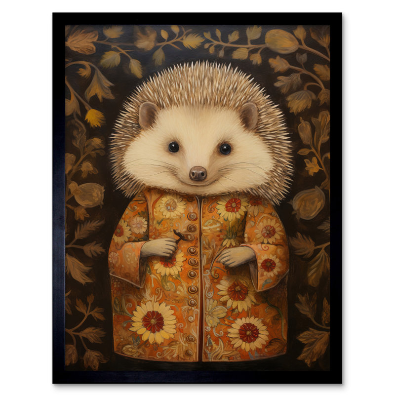Autumn Hedgehog In Sunflower - Single Picture Frame Print