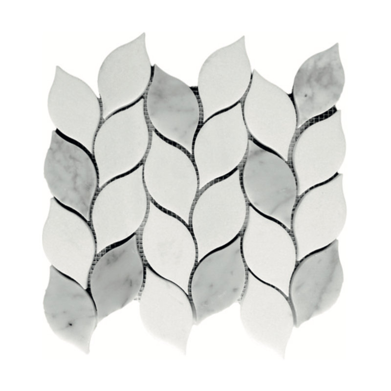 Ava 1.8" x 2.5" Marble Novelty Mosaic Wall Tile, Gray/Beige