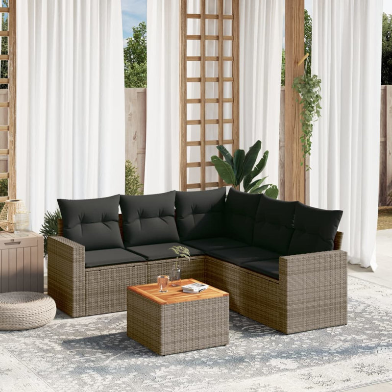 Ensemble de canapé de jardin Vidaxl gris, gris foncé, brun