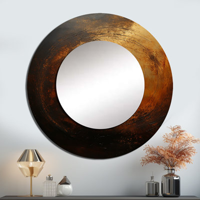 Bronze Blackhole Solar System I - Our Solar System Unique Wall Mirror, Space Mirror, Printed Metal Art
