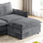 2 Canapé en velours côtelé gris - Mobilier de salon-70289301