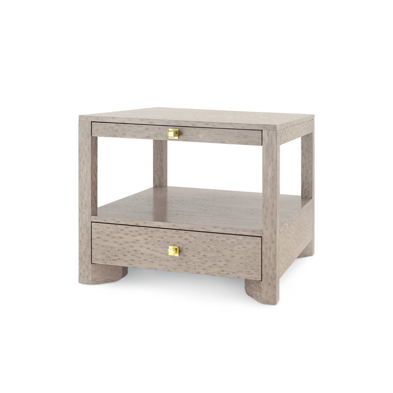 Lugano 1 - Drawer Nightstand, Taupe Gray