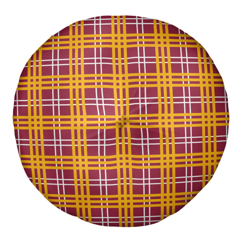 Housse de coussin ronde en Arizona football Luxury, 30 po x 30 po, Rouge / Blanc / Jaune