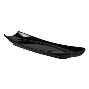 CAC Melamine Cooper Platter Boat Shape Black 13-5/8"x4-3/8" (Set of 12)