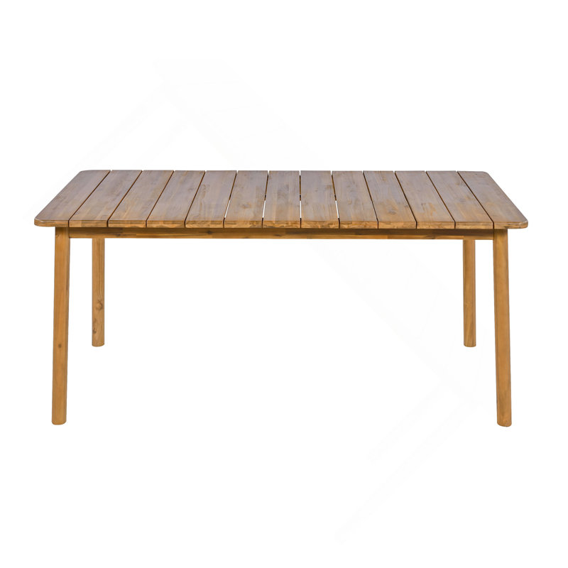Table de salle à manger d'extérieur en bois d'acacia de L 67 po
