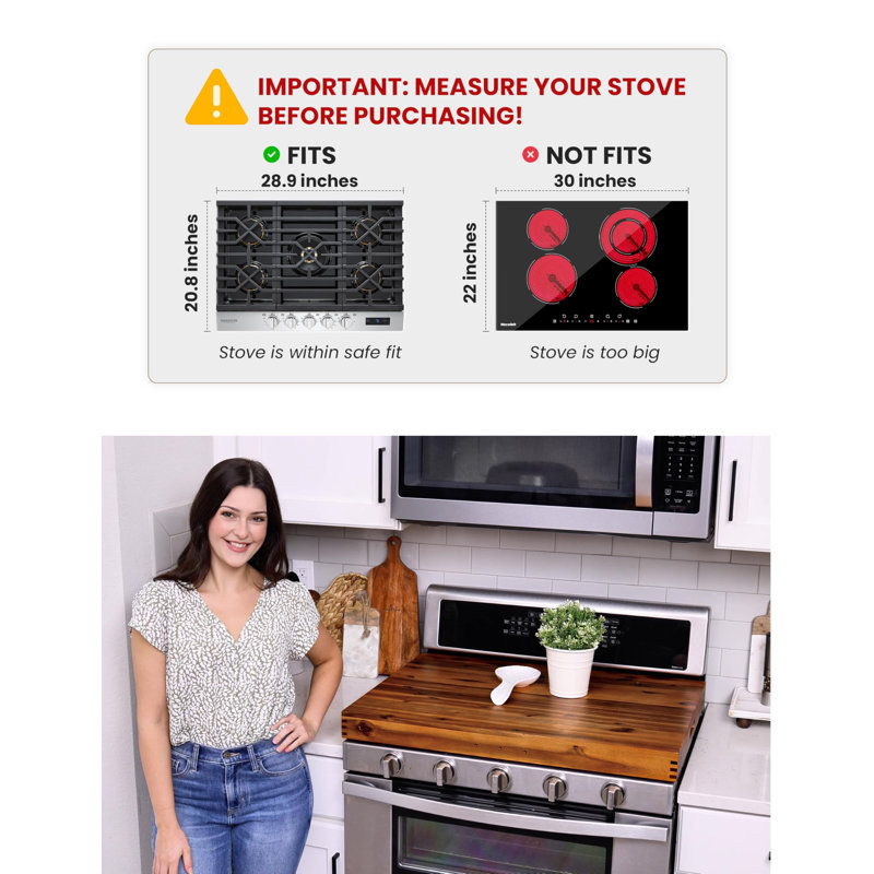 Couvercles de cuisinière pour cuisinière électrique avec poignées, Marron foncé