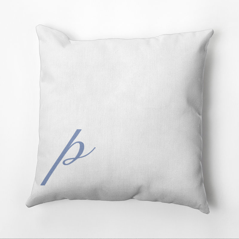 Monogram Design Collection Reversible Throw Pillow, 18"x18", Blue, P