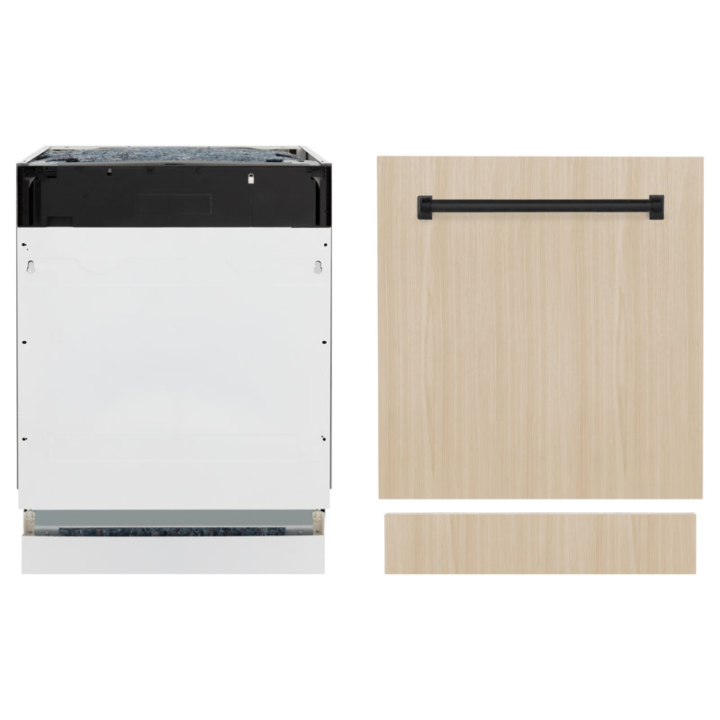 ZLINE Autograph Edition 24" Tallac Series 3rd Rack Top Control Built-In Tall Tub Dishwasher in Custom Panel Ready with Accent Handle, 51dBa