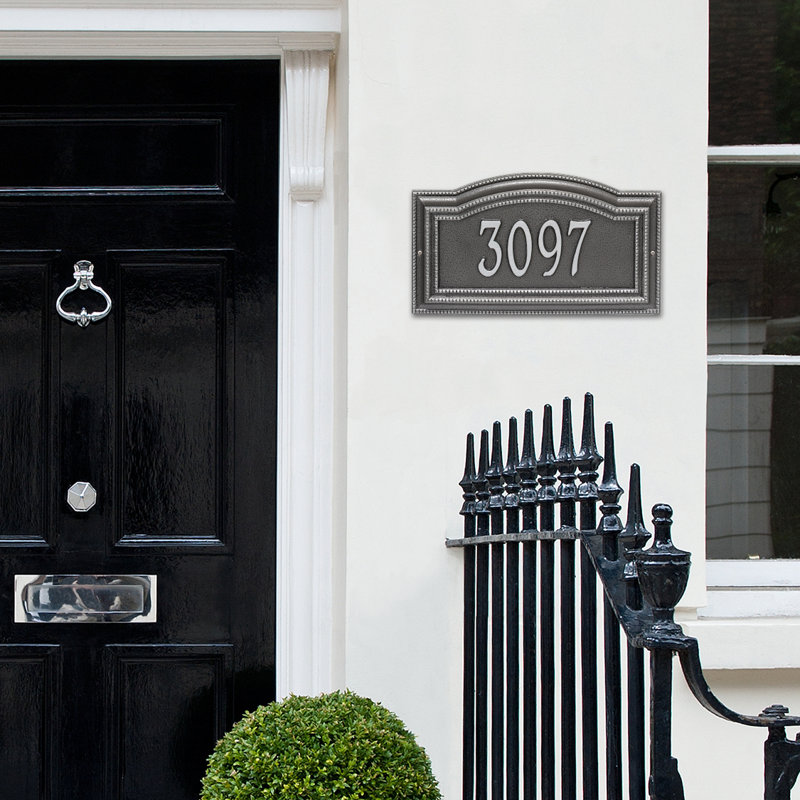 Signature Series 1-Line Wall Address Plaque, Smoke Gray, Gray, Yes