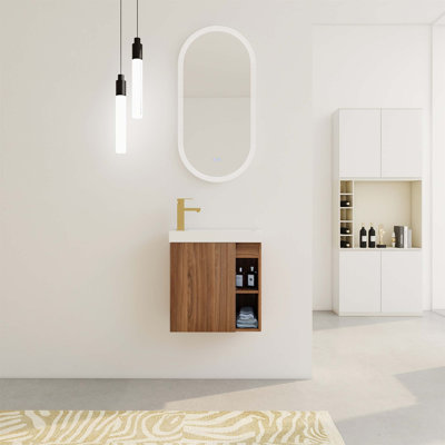 20'' Floating Wall-Mounted Bathroom Vanity With Resin Sink And Soft-Close Cabinet Door, Space-Saving And Stylish Storage Solution