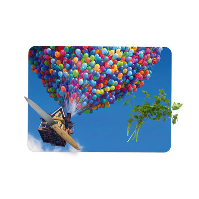 Colorful Air Balloons on Glass: A Modern and Vibrant Print Perfect for Adding a Splash of Color and Creativity to any Interior Space