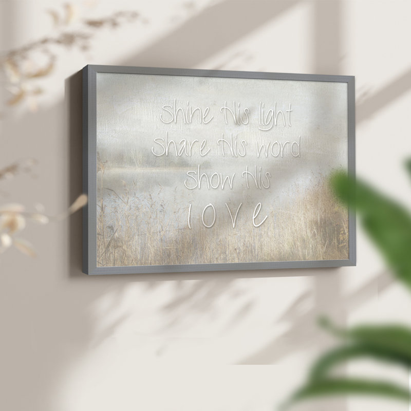 «Shine His Light», reproduction encadrée, H 16 po x l 20 po, Gris