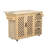 53.2"W 3D Woven Checkerboard Pattern Design Kitchen Island With Drop Leaf, Rolling Kitchen Island On Wheels With Internal Storage Rack, Power Outlet, Kitchen Cart With 3 Drawers 2 Cabinets, Nature