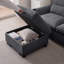 Chenille de 114,5 po avec housse réversible, porte-gobelet et rembourrage en mousse en L-1182200494-1182200488