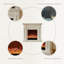 Beige Solid Wood Electric Fireplace