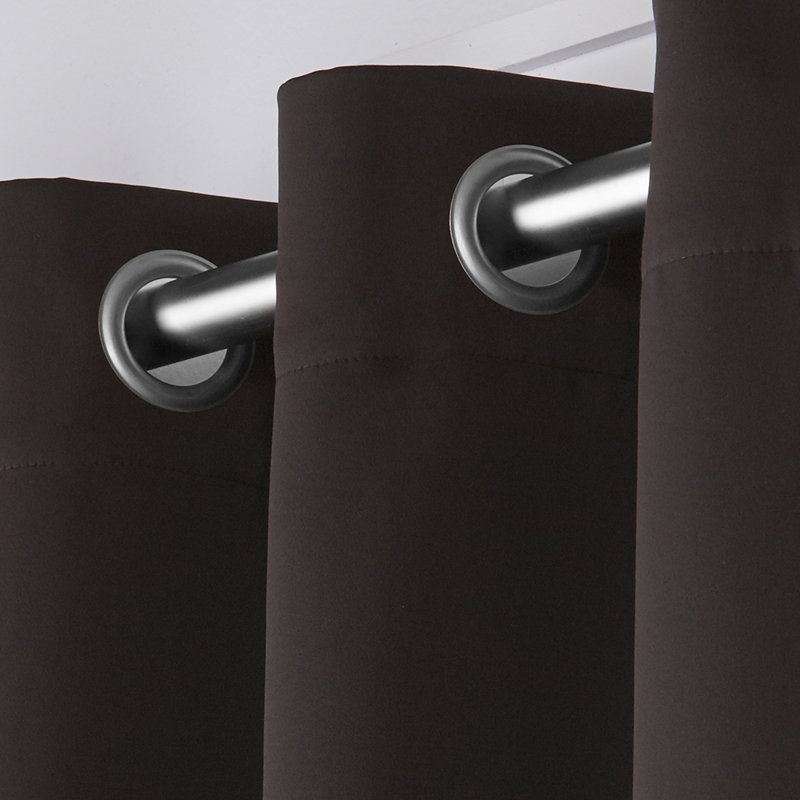 Mcmanus Room Darkening Thermal Grommet Curtain Panels, 52" W x 96" L, Espresso