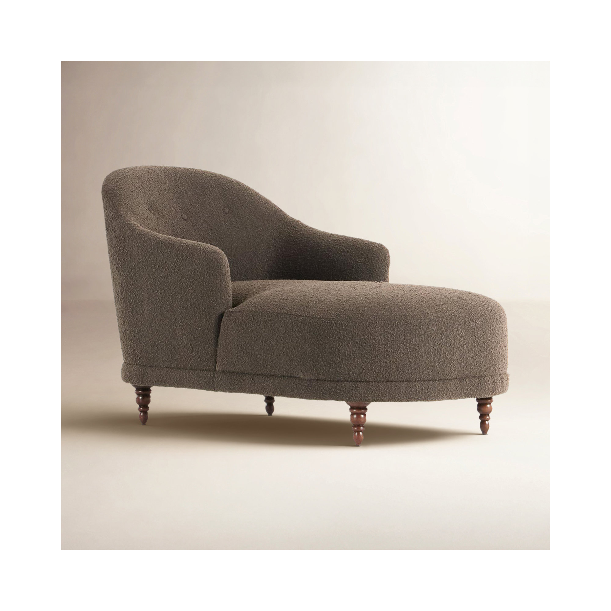 Upholstered Chaise Lounge, Knoll Mink 95% Polyester/5% Acrylic
