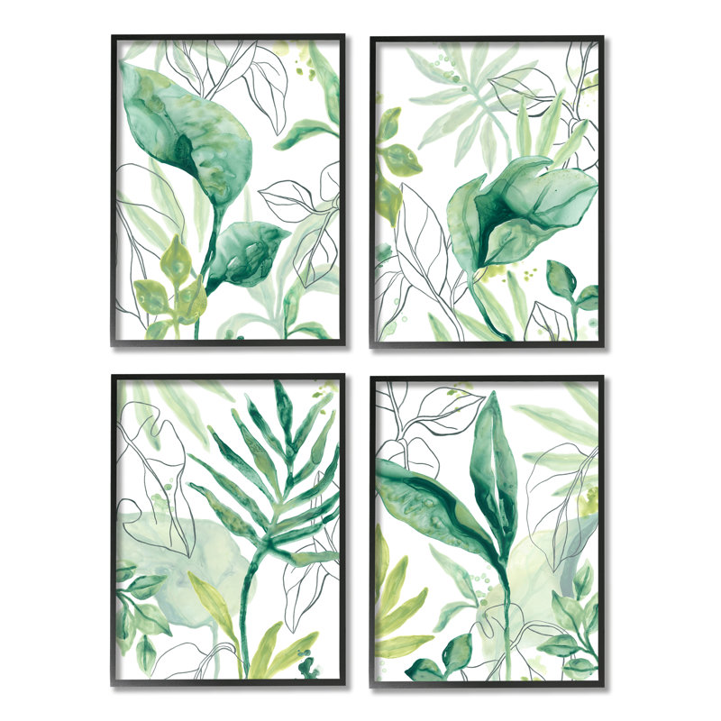 «A4-088-Giclee Varied Green Tropical Plant Leaves» par June Erica Vess, H 20 po x l 16 po x P 1,5 po