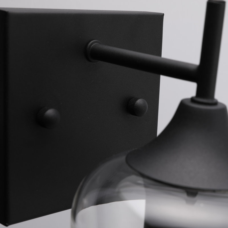 Herriman Armed Sconce, Clear, Matte Black
