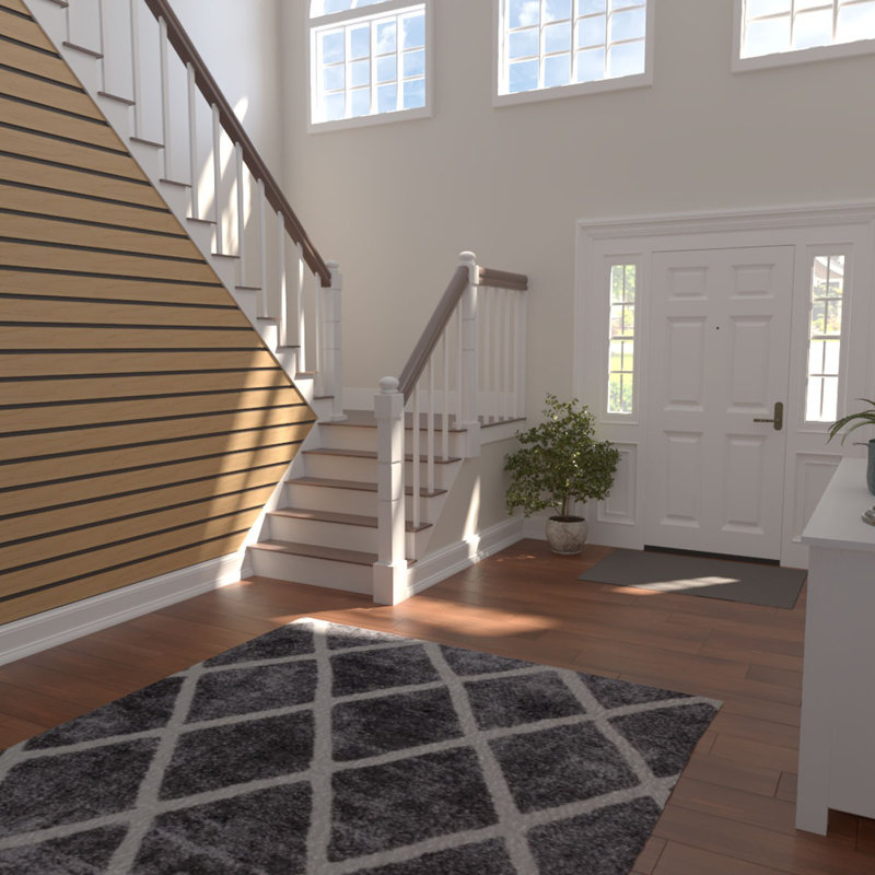 Adjustable Wood Slat Wall Panel Kit, 4"W x 94"H x 0.375"T, Alder
