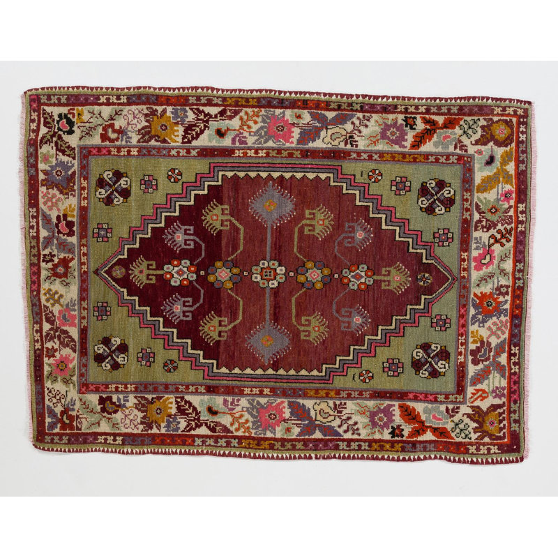 Fantastique tapis turc rétro Dazkiri Village, unique en son genre