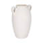Vase de table texturé avec deux poignées pour la décoration intérieure - Grand vase en céramique pour table et décoration de salon - Blanc-1103082954