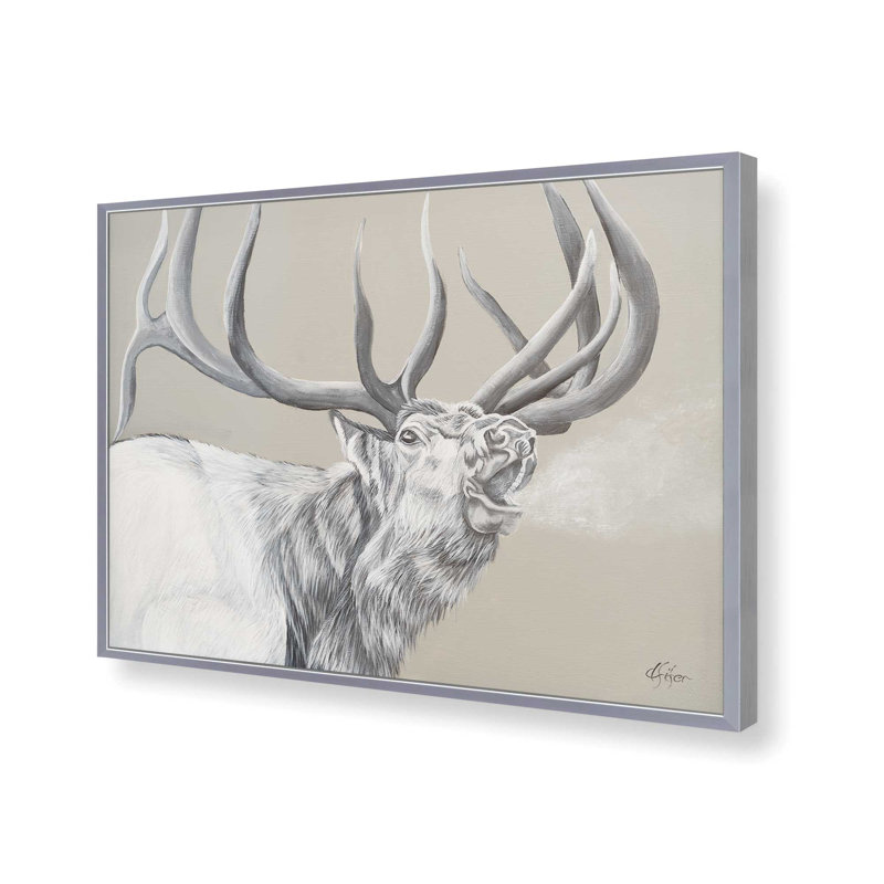 «Wail Bugle» par Diane Fifer, reproduction d'art, Argent, Impression encadrée, L 16 po x H 12 po