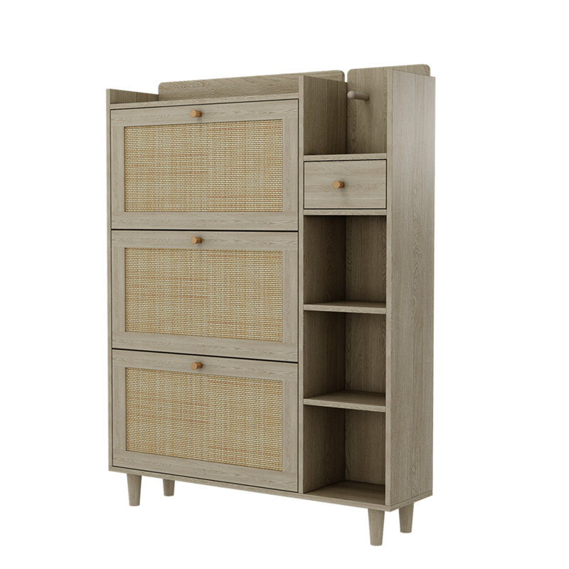 24 Pair Flip Down Shoe Storage, Natural