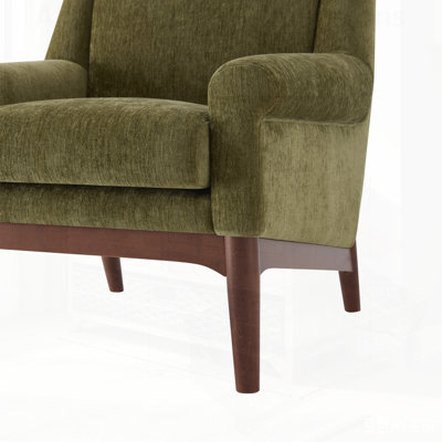 Chaise d'appoint moderne avec accoudoirs évasés, chaise longue rembourrée, fauteuil de style Mid-Century moderne pour le confort et le style