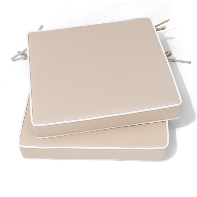 Coussin de chaise d'extérieur, Beige, L 17,1 po x P 17,1 po