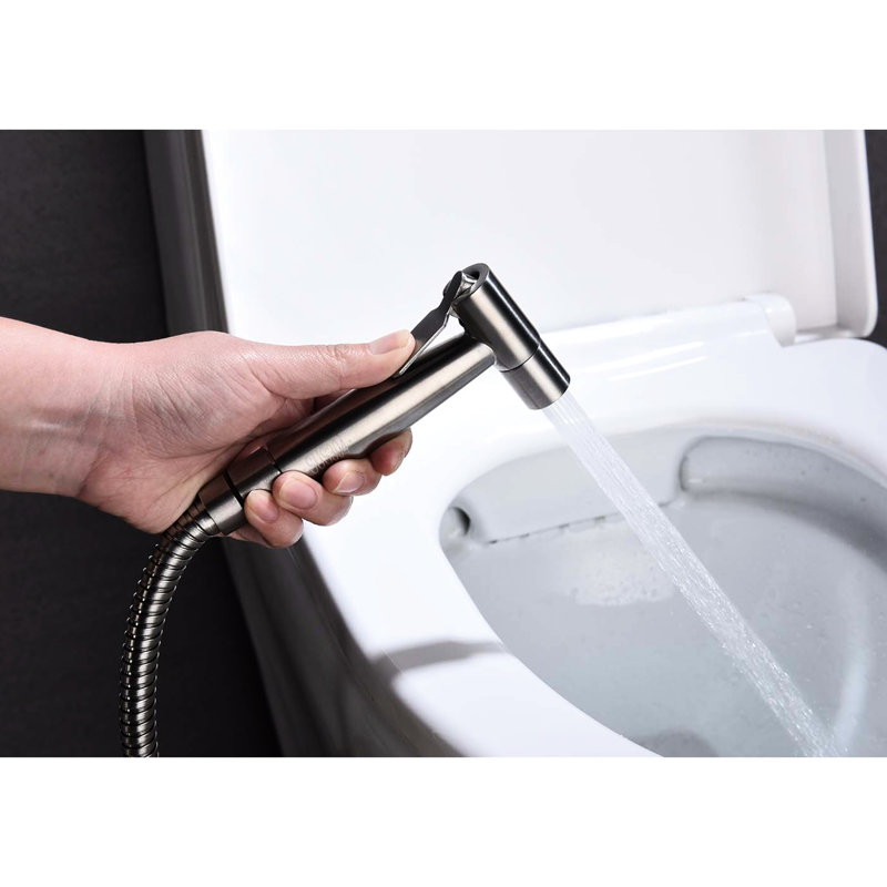 Handheld Bidet For Bathroom Toilet - Silver Metal, Two Spray Modes, Hygiene Upgrade, Simple Install Silver Settings, Enhancement