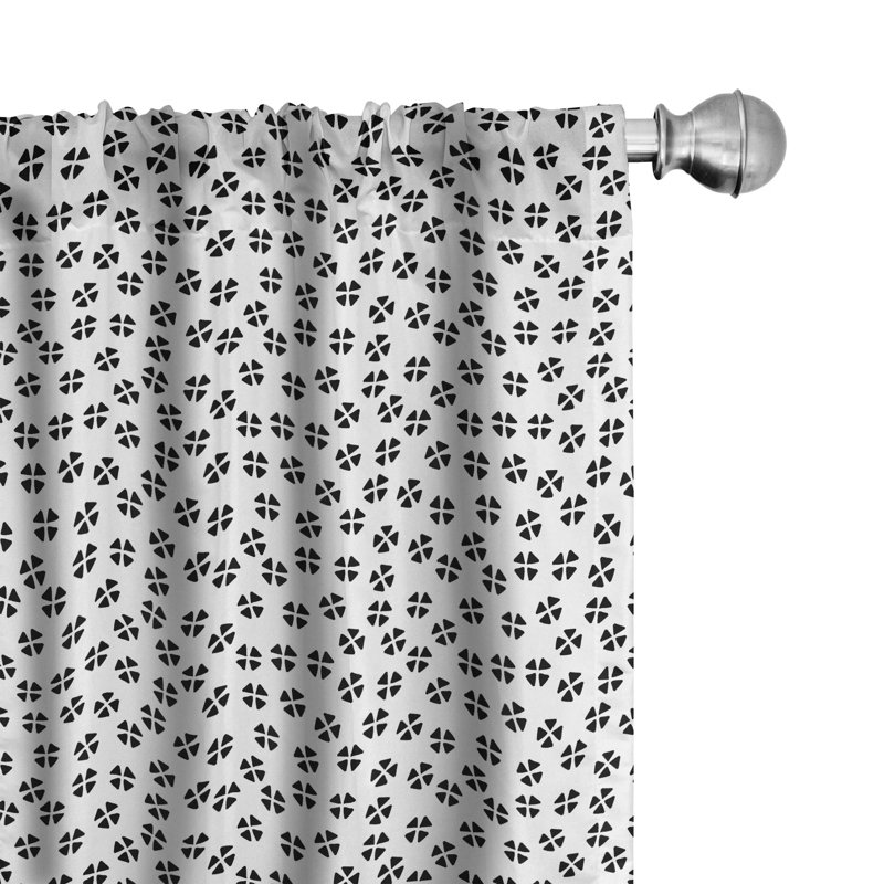 Paire de rideaux semi-transparents avec passe-tringle Mudcloth, 28 po x 84 po