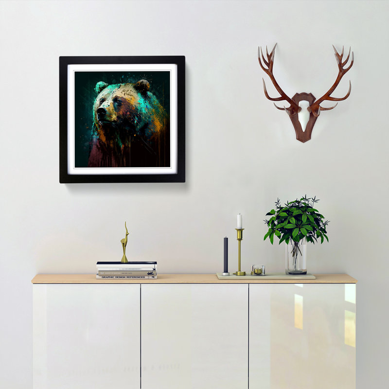 Single Picture Frame Print on Wood, Black