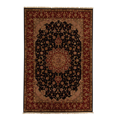 High-Quality Hand-Knotted Black/Red Area Rug -  Bokara Rug Co., Inc., 420405