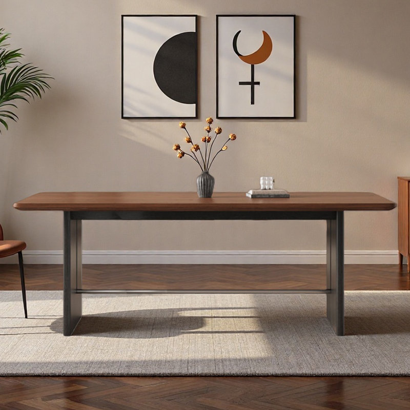 Simple dining table rectangular solid wood, 29.53"H x 70.87"L x 35.43"W