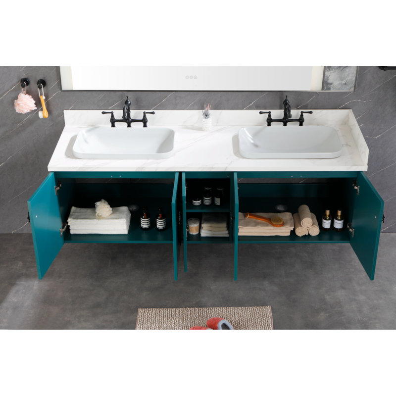 Wenty 14.5'' White Ceramic Rectangular Bathroom Sink
