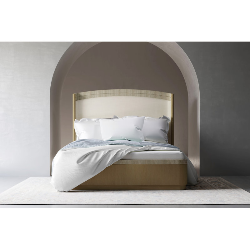 Water Upholstered Wingback Bed