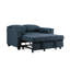 Canapé-lit rembourré en velours côtelé rembourré convertible multifonctionnel rembourré bleu marine - Dossier réglable avec 2 coussins moelleux, prise USB et porte-gobelet-766115211