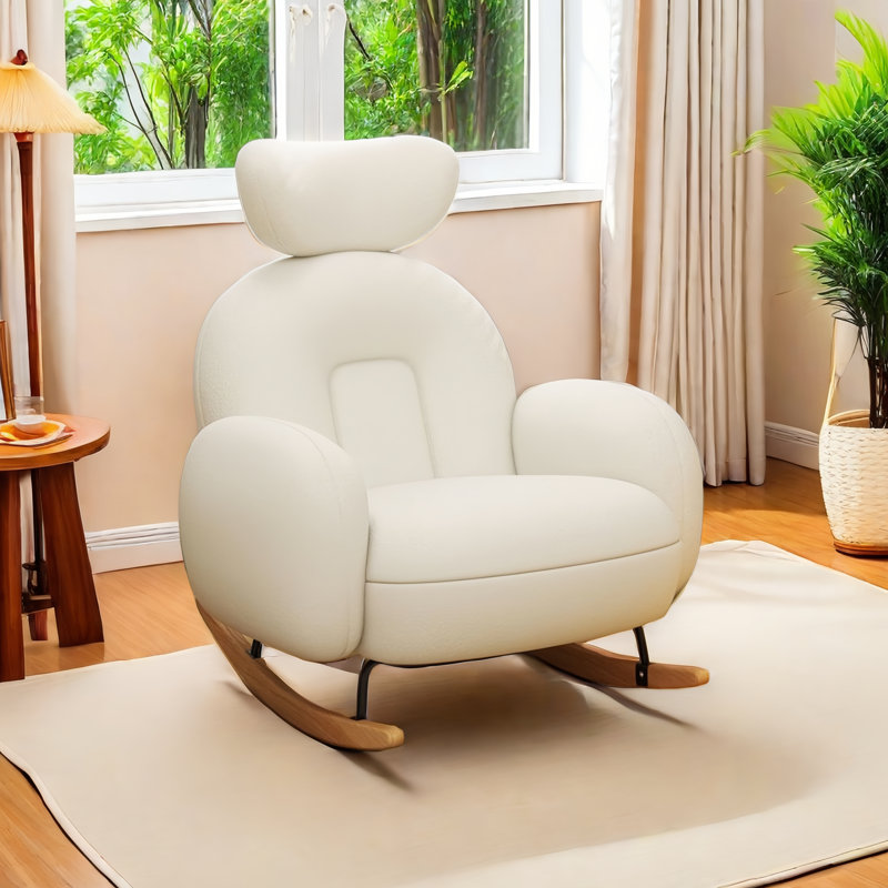 Chaise berçante Angellia, Blanc cassé
