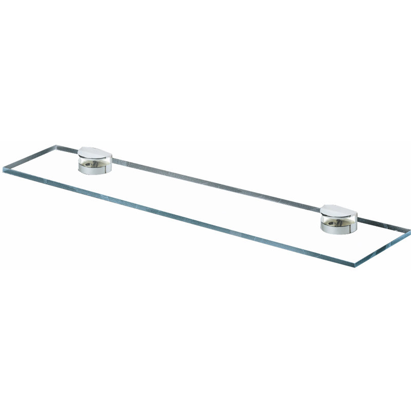 Euro 18" W Wall Shelf, 1.2" H x 18" W x 5" D, Satin Nickel