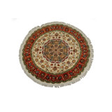 Orneta One-of-a-Kind Round 5'5" X 5'5" New Age Round Wool Area Rug in Cream/Red