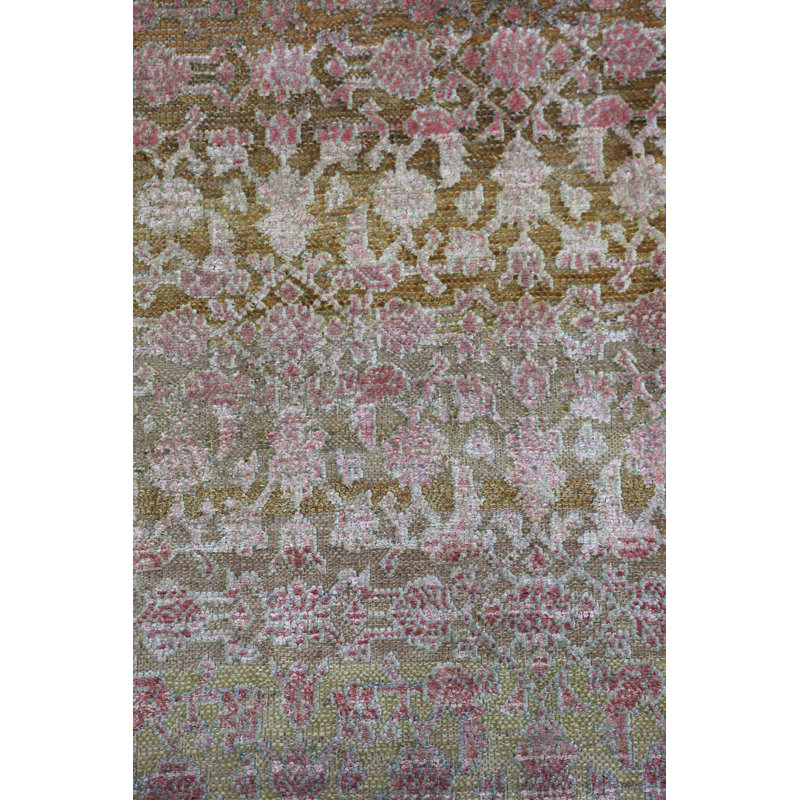 Silk Treasures Geometric Area Rug in Brown
