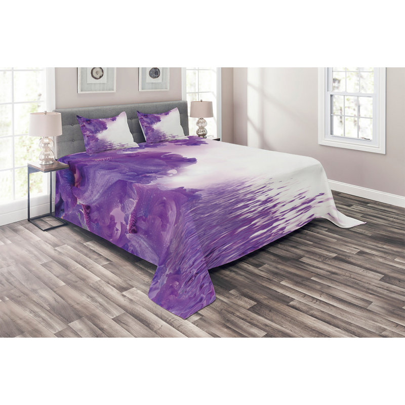 Flower Farmhouse / Country Polyester Coverlet, Queen Bedspread + 2 Shams