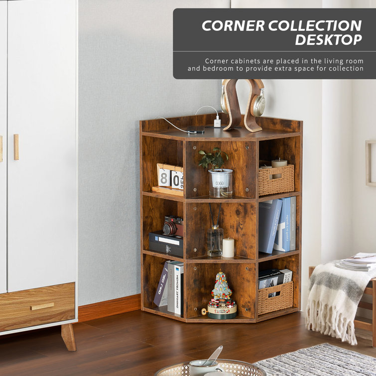 Millwood Pines Aleksis Corner Storage Bookcase