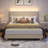 Abe Aadi Corduroy Upholstered Platform Bed with Channel-Tufted Headboard, Modern Bed Frame with Soft Padded Edges and Ambient LED-755949445-755949442-599356191