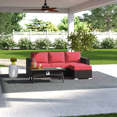 Ensemble de patio extérieur 3 pièces avec foyer Convene