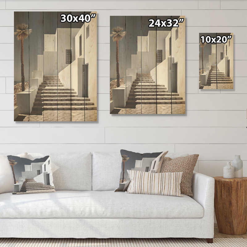 «Beach House Wall Horizon - Coastal Beach», art mural sur bois de pin naturel, H 20 po x l 10 po