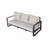 Three-Person Sofa + Rectangular Coffee Table, Light Brown Cushions-411645181
