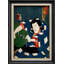 Art japonais japonais, scène d'action en robe bleue, images traditionnelles Edo kaboui, impression sur toile encadrée-123387124-123387122